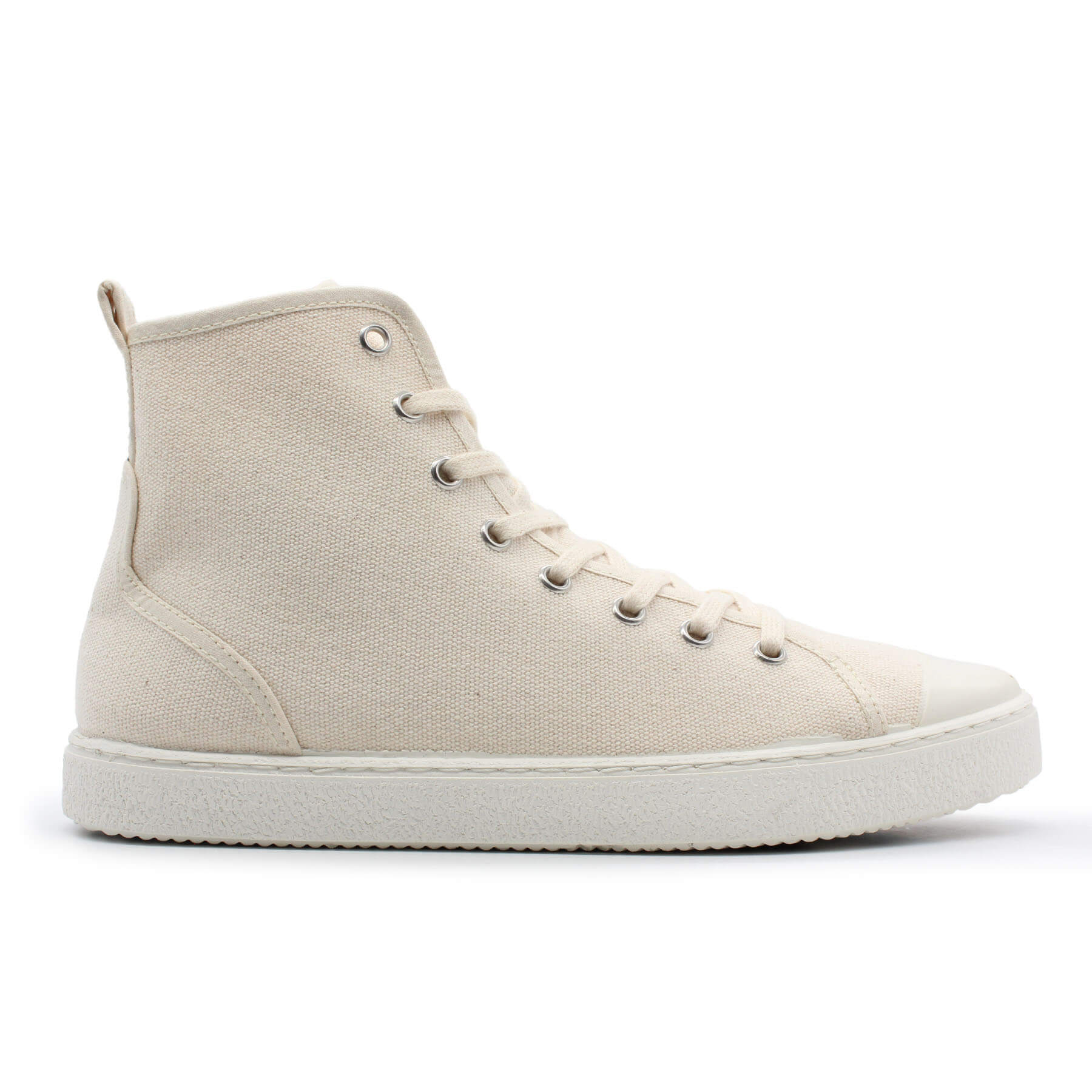 MEK Bota Alta Unisex High Top Sneakers Organic Cotton Recycled Rubber Ivory EU 40 US Men 7 7.5 Women 9 9.5