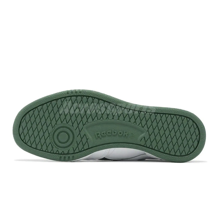 Men's Reebok Shoes with Full Grain Leather Upper - Retro Colorways - Fresh Heritage Design - White/Green rubber sole view