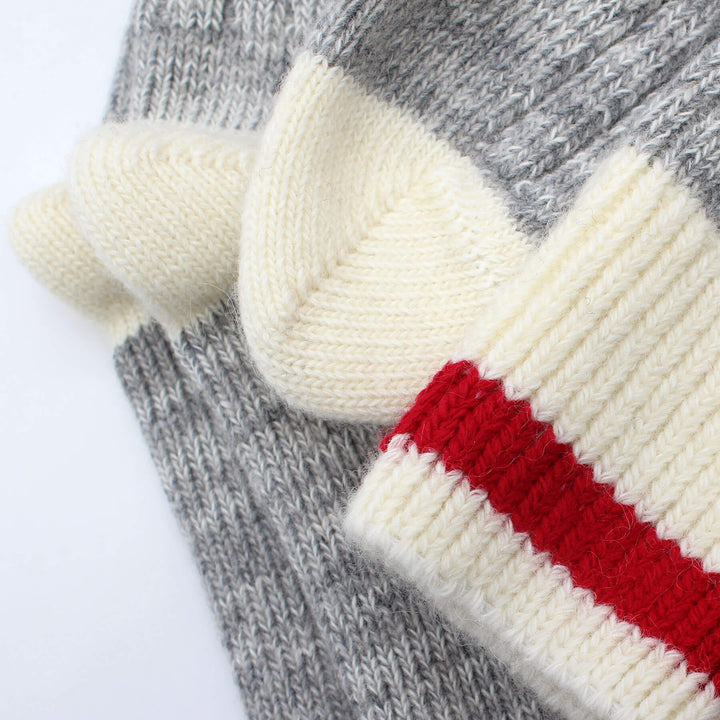 MEK Canadiana Wool Socks - Grey/Red/Off White (2 Pack)
