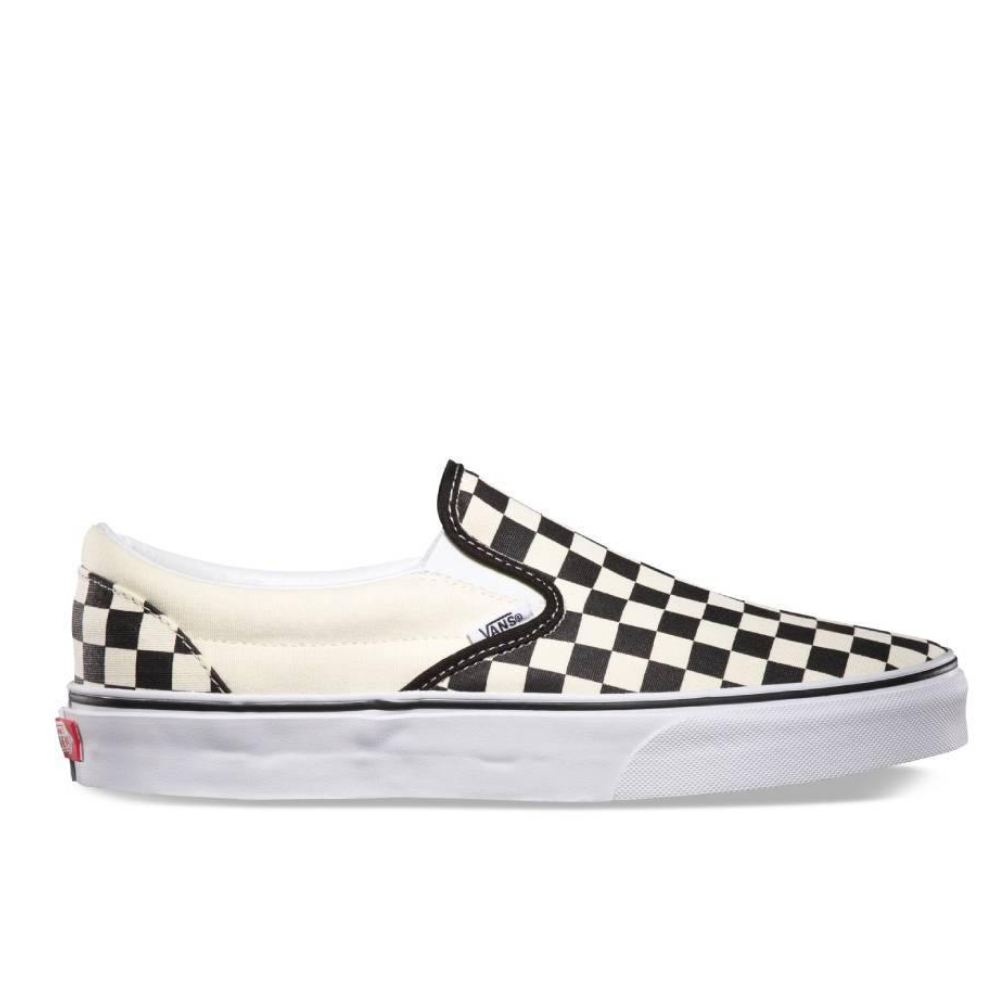 Baskets Vans Classic Slip-On Checkerboard Noir/Blanc Cassé – Mile