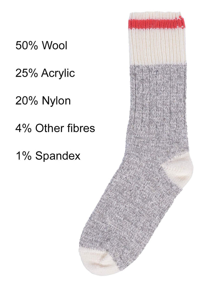 Duray Work Classic Grey/Red (3 Pack), Duray, socks, men, socks, winter socks, women, wool, men, socks, winter socks, women, wool      - Mile End Kicks