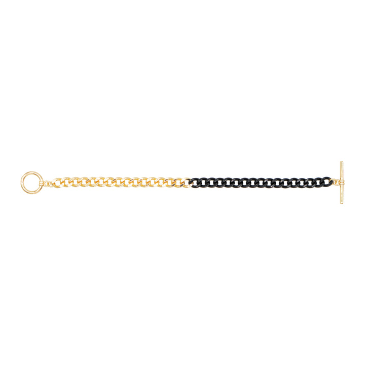 Fashion Jewelry Bracelet - Half Gold Curb Chain