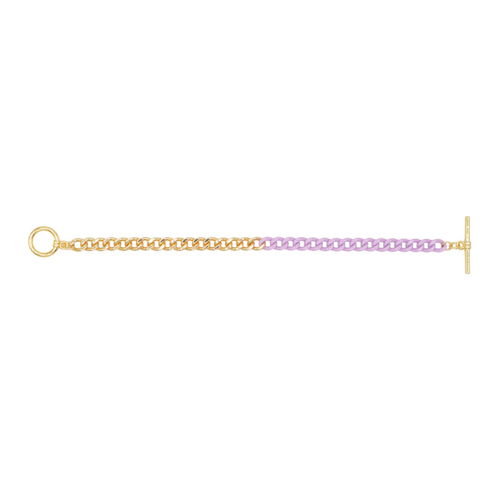 Fashion Jewelry Bracelet - Half Gold Curb Chain