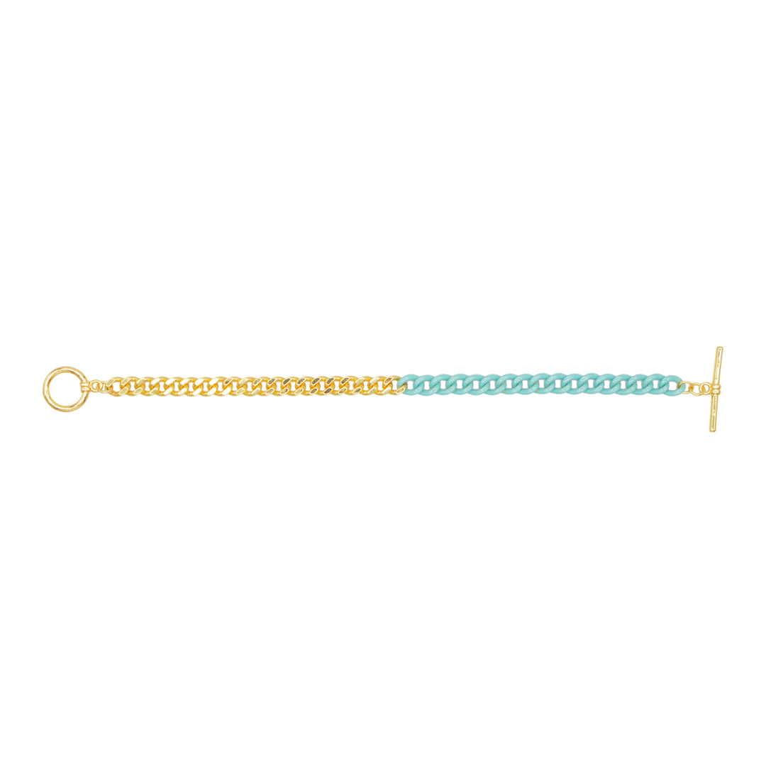 Fashion Jewelry Bracelet - Half Gold Curb Chain