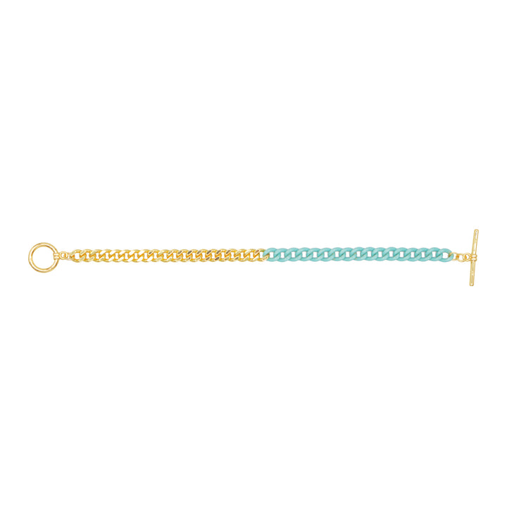 Fashion Jewelry Bracelet - Half Gold Curb Chain