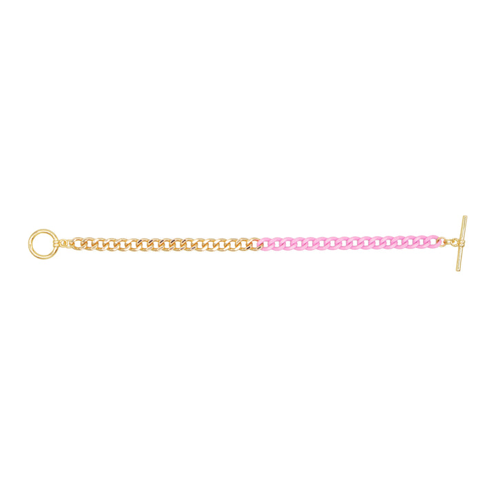 Fashion Jewelry Bracelet - Half Gold Curb Chain