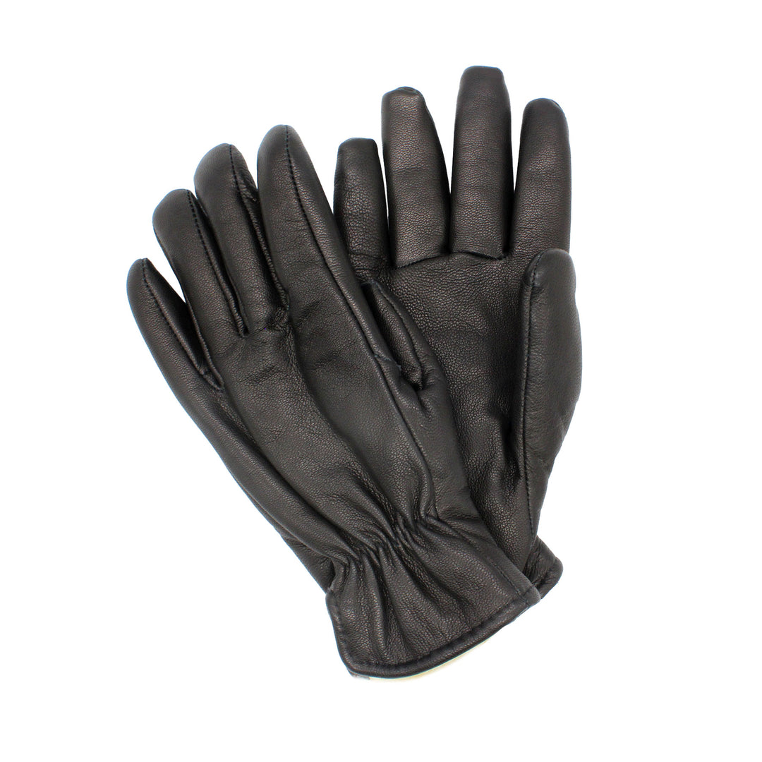 Pair of black gloves on a white background