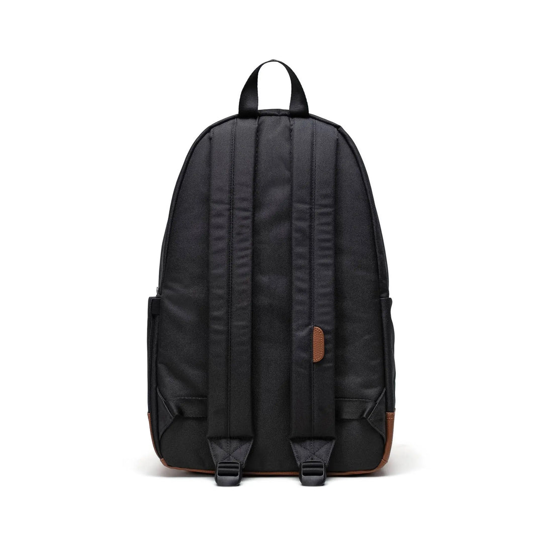 Black backpack on a white background