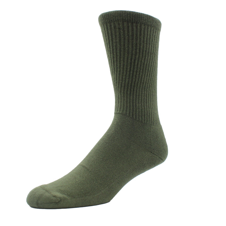 Green sock on a white background