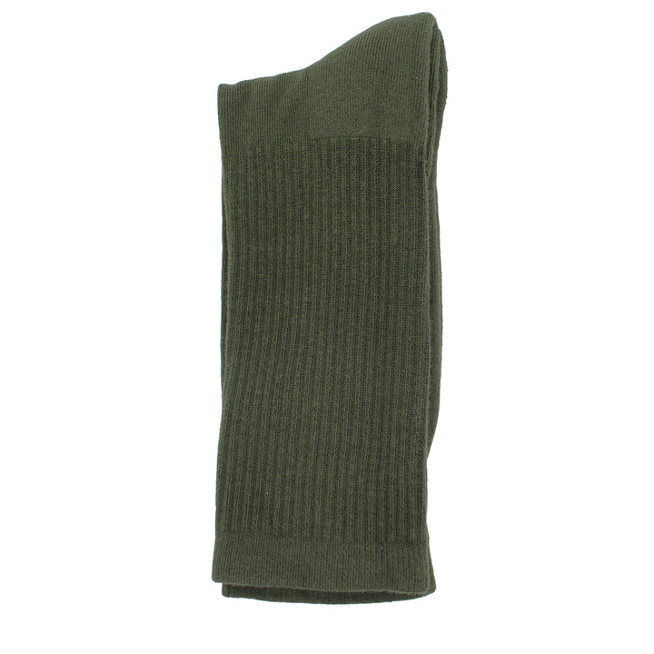 Green sock on a white background