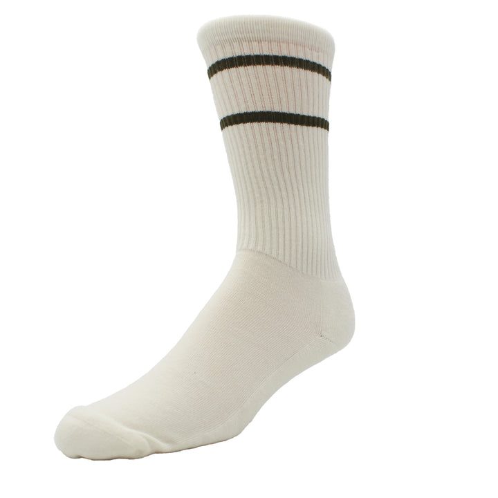 White sock with black stripes on a white background