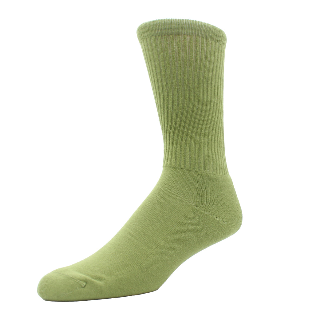 Green sock on a white background