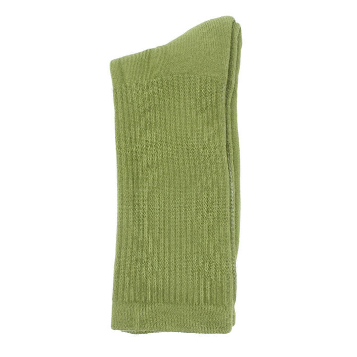 Green socks on a white background
