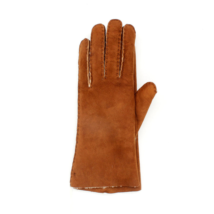 Brown leather glove on a white background