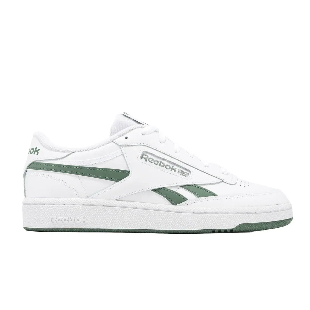 Men's Reebok Shoes with Full Grain Leather Upper - Retro Colorways - Fresh Heritage Design - White/Green side right view