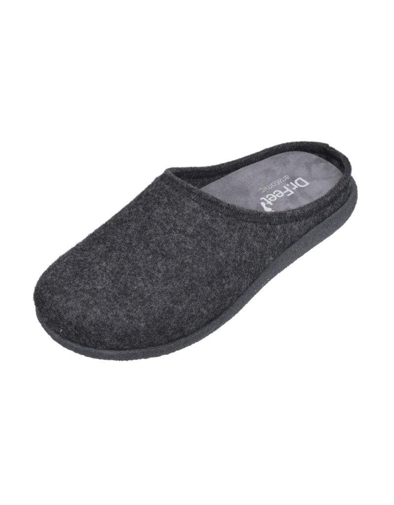 Dr Feet 800 Rubber Sole Dark Grey, Dr.Feet, slippers, dr feet, grey, men, slippers, dr feet, grey, men, slippers      - Mile End Kicks