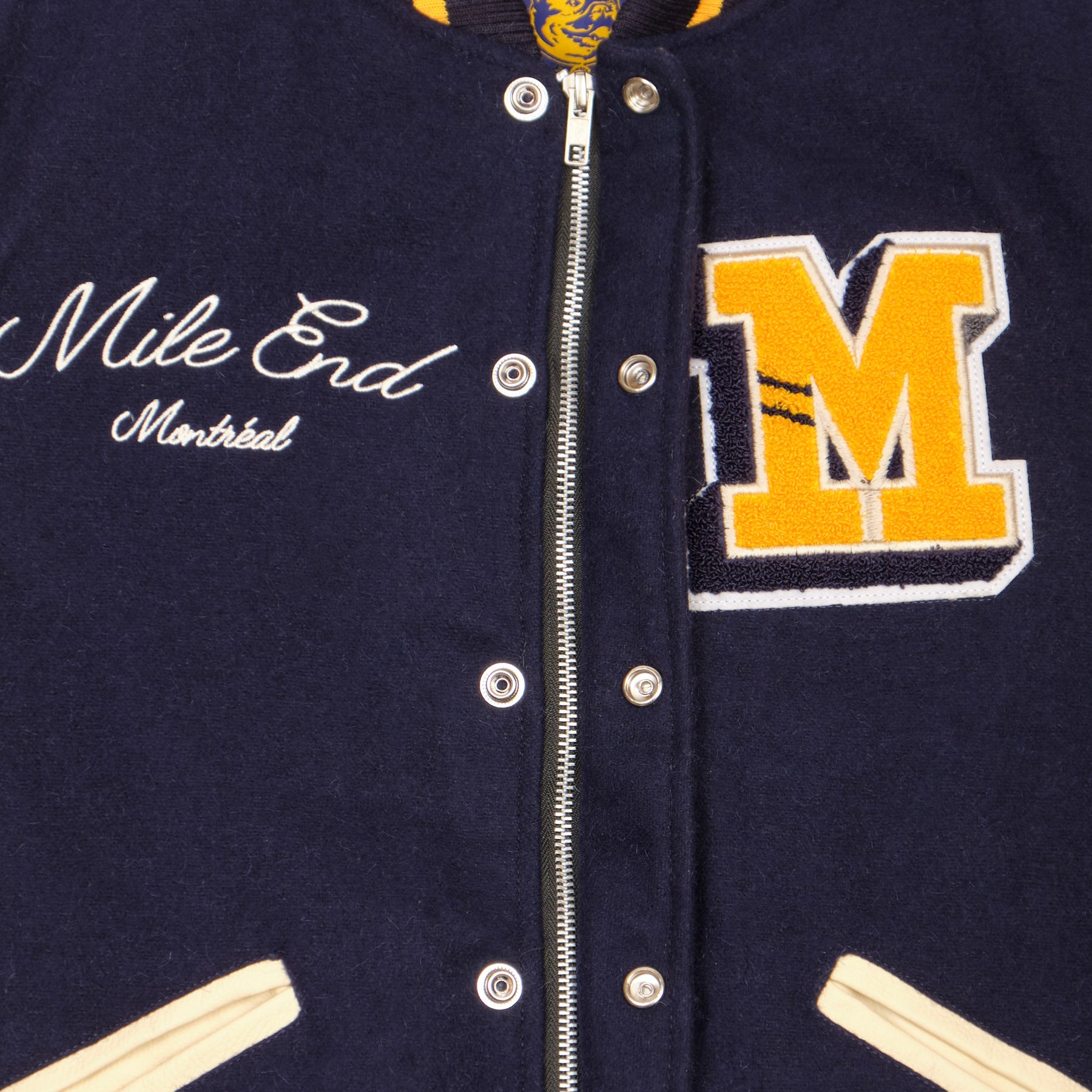 極美品　ADEAM　Varsity Jacket　42595　ネイビー　S a92947916c90f53b4bd5c21f14ff45