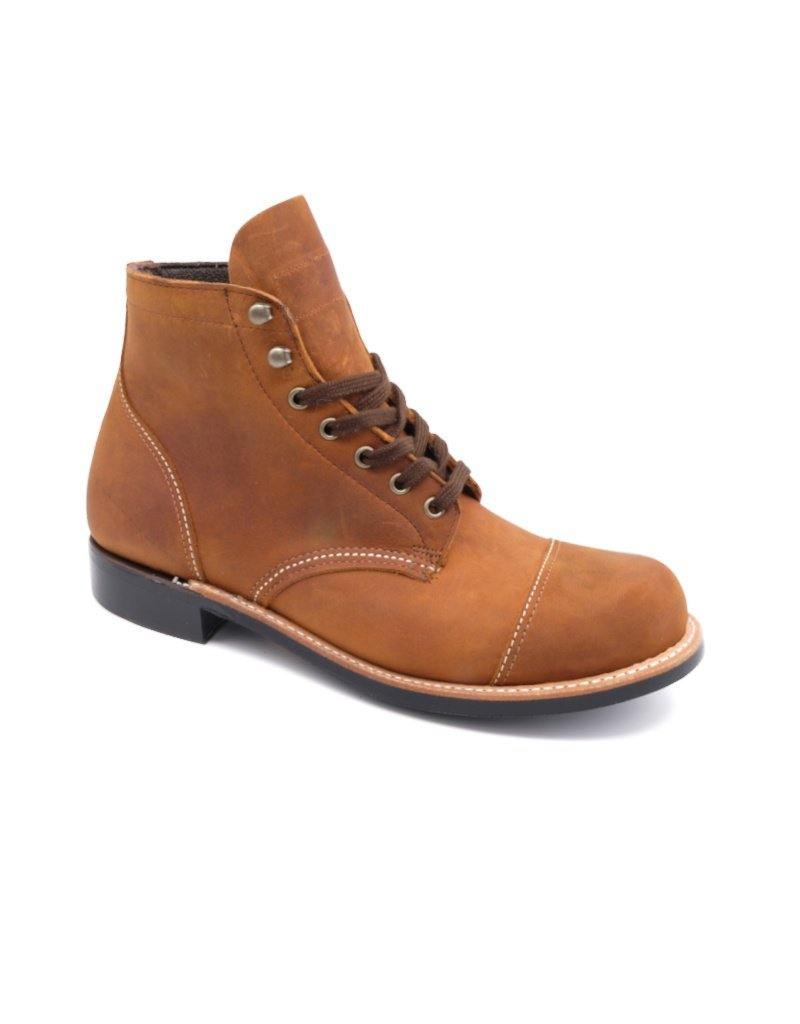 W.M Moorby Men Toe Cap Service Boot (2824) Whisky Kodiak, Canada West Shoe, Heritage Boots, boots, brown, canada west, heritage, heritage boots, lace up, men, nubuck, shoes, boots, brown, can