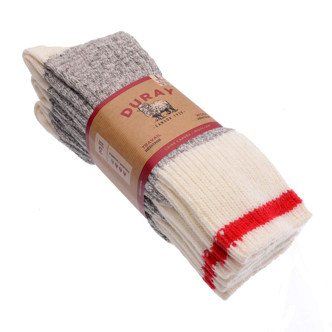 Duray Work Classic Grey/Red (3 Pack), Duray, socks, men, socks, winter socks, women, wool, men, socks, winter socks, women, wool      - Mile End Kicks