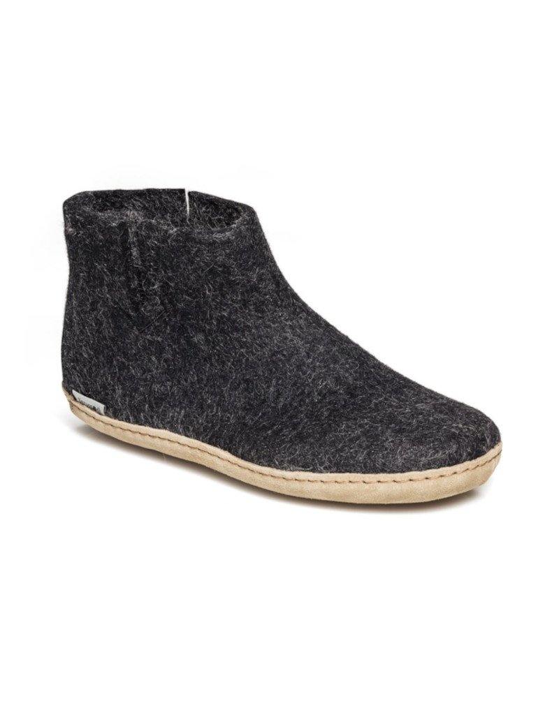 Glerups Boot Leather Sole Charcoal, Glerups, slippers, black, men, slippers, women, black, men, slippers, women      - Mile End Kicks